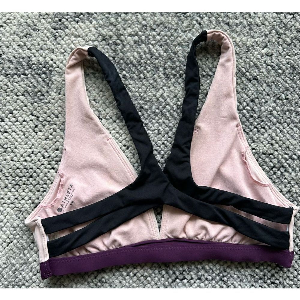 Athleta Mod Block Plunge Bikini Top XS - Picture 5 of 6